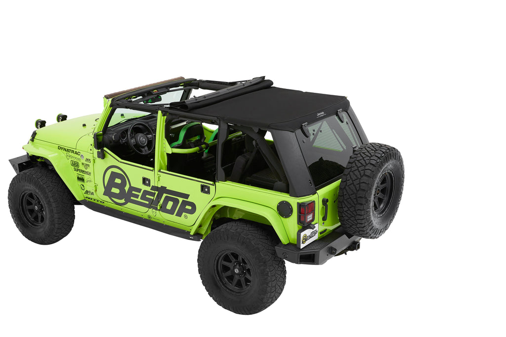 Bestop Soft Top JEEP(R) Trektop Pro - '07-18 Wrangler JK 4-Door (Black Twill) - 54463-17