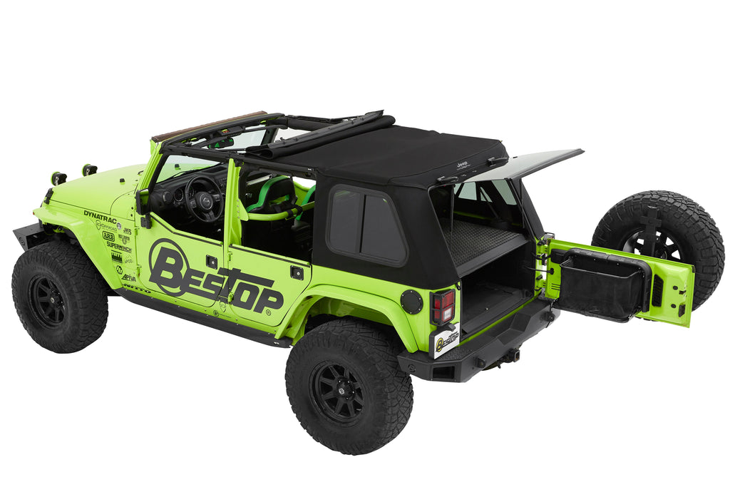 Bestop Soft Top JEEP(R) Trektop Pro - '07-18 Wrangler JK 4-Door (Black Twill) - 54463-17