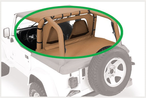 Pavement Ends Soft Top Wind Screen Cab Curtain - '03-06 Wrangler TJ (Black Diamond) - 41423-35
