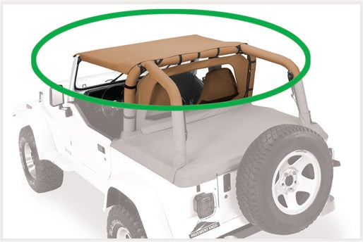 Pavement Ends Soft Top Sun Cap Plus - '07-18 Wrangler JK 2-Door (Black Diamond) - 41525-35