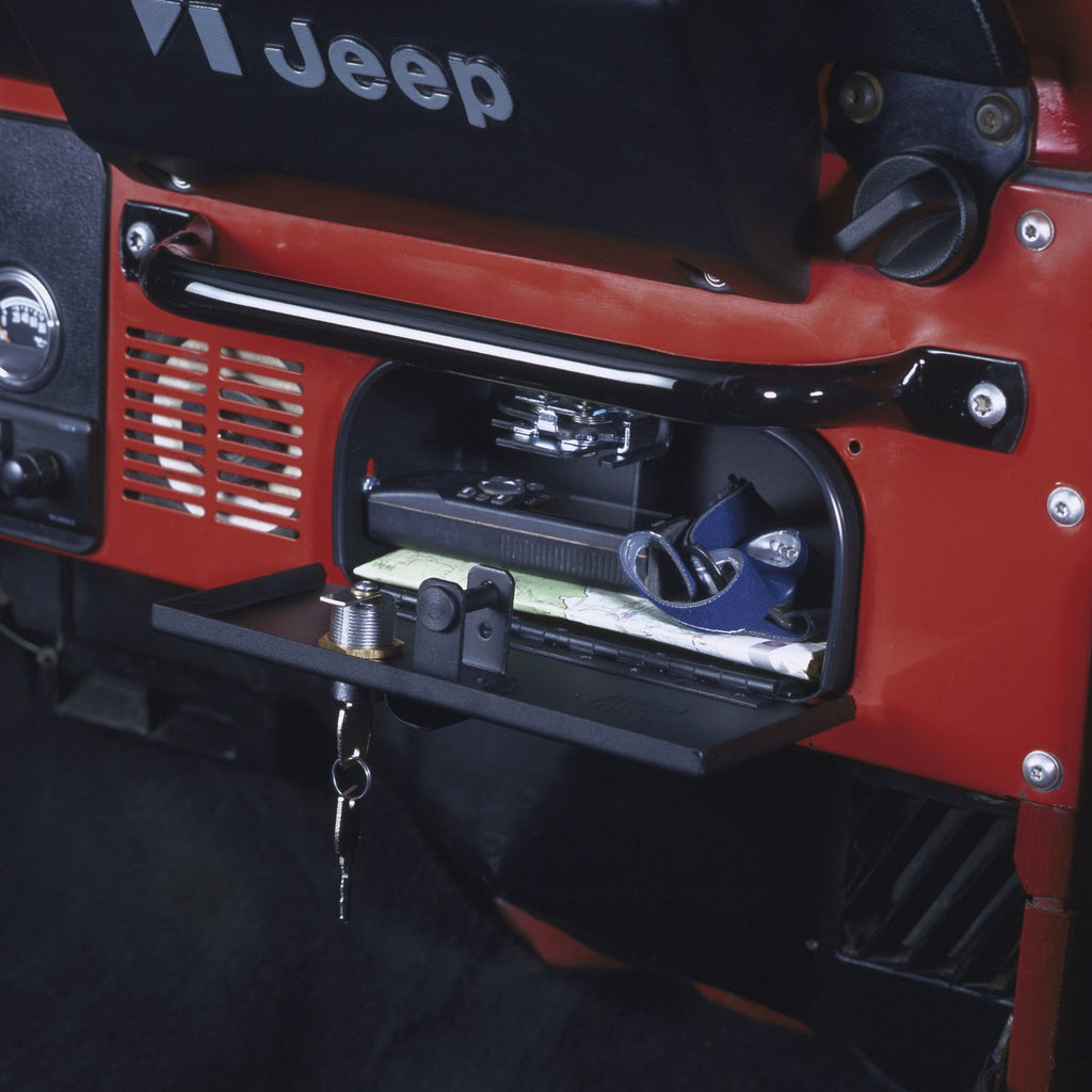 Tuffy Security Products Glove Box Glove Box - '55-86 CJ / '81-85 Scrambler CJ8 (Locking; Black) - 035-01