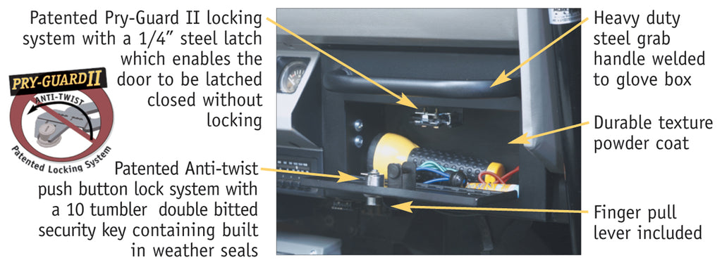 Tuffy Security Products Glove Box Glove Box - '87-95 Wrangler YJ (Locking; Black) - 036-01