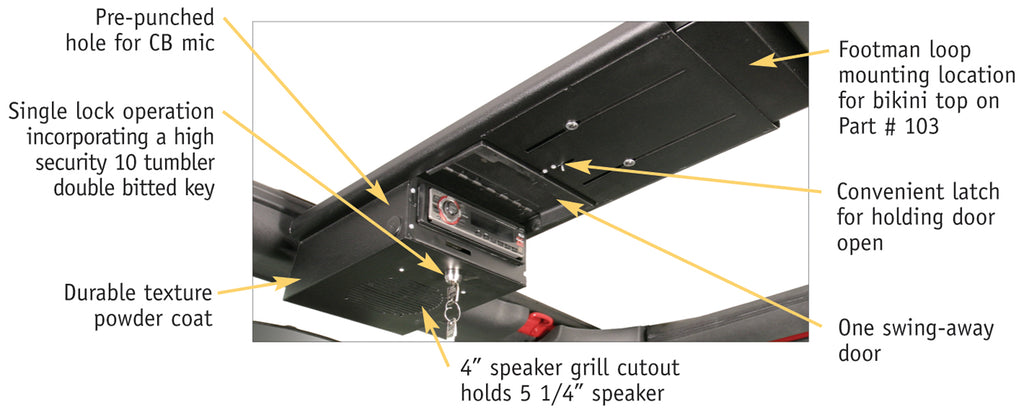 Tuffy Security Products Overhead Console Overhead Console - '07-18 Wrangler JK - 142-01