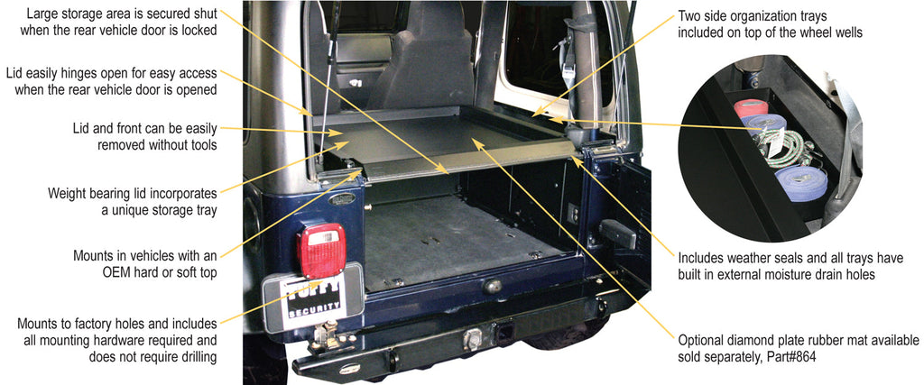 Tuffy Security Products Cargo Area Security Enclosure Jeep Deluxe Cargo Area Security Enclosure - 240-01
