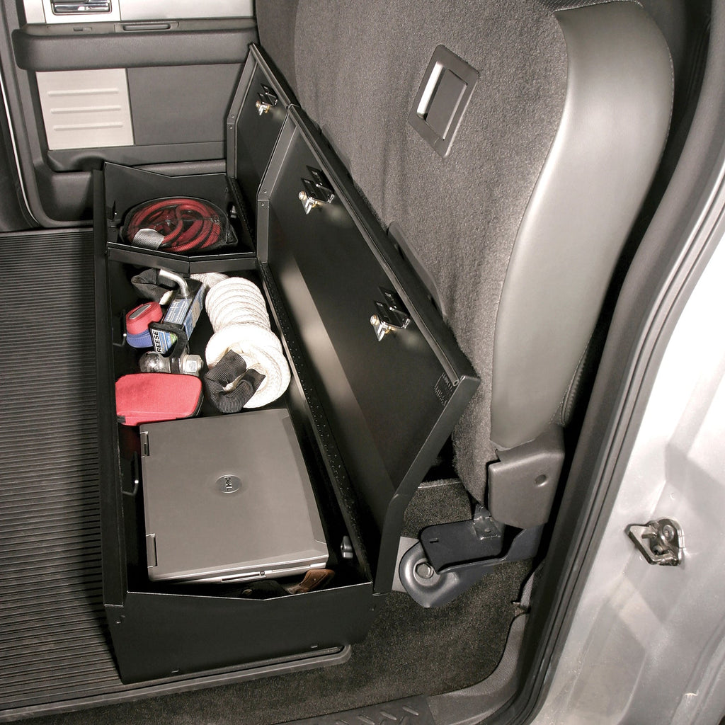 Tuffy Security Products Underseat Storage Box Rear Underseat Lockbox - '09-14 F-150; w/ Crew Cab; w/o Subwoofer (Black) - 283-01