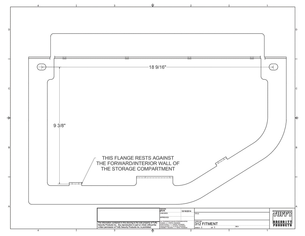 Tuffy Security Products Cargo Cover Dodge/Ram Rear Underseat Locking Lid - 312-01
