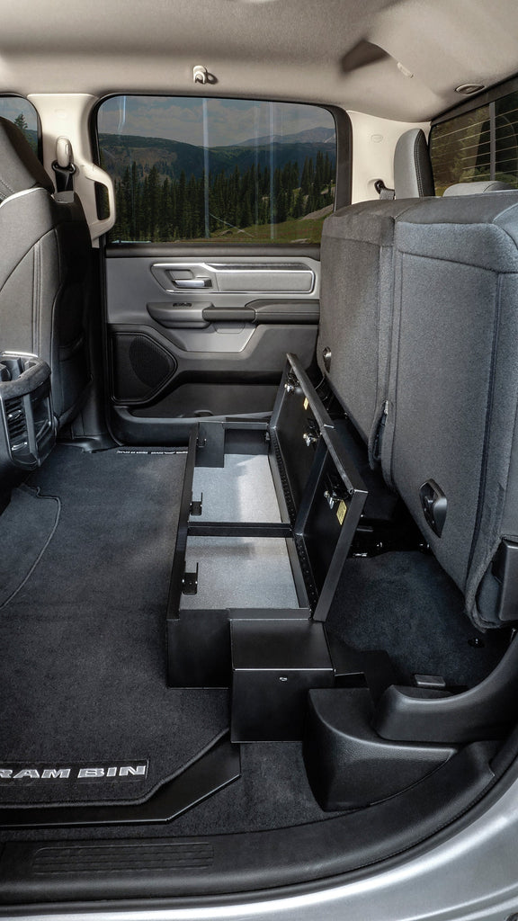 Tuffy Security Products Underseat Storage Box Rear Underseat Lockbox - '19-22 Ram 1500; w/ Crew Cab (Black) - 353-01