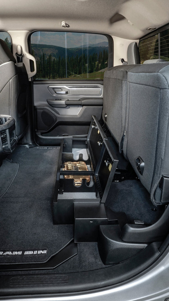 Tuffy Security Products Underseat Storage Box Rear Underseat Lockbox - '19-22 Ram 1500; w/ Crew Cab (Black) - 353-01