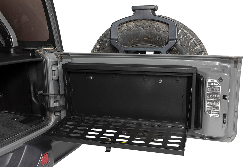 Tuffy Security Products Tailgate Organizer Tailgate Lockbox - '18-23 Wrangler JL (MOLLE Panel; Black) - 365-01