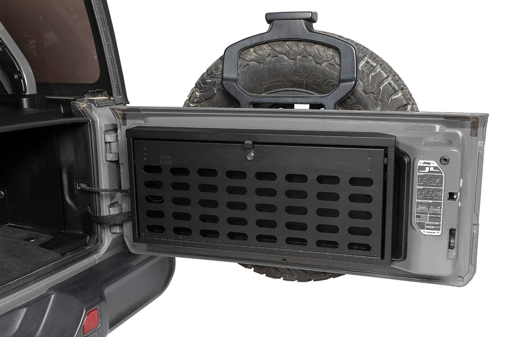 Tuffy Security Products Tailgate Organizer Tailgate Lockbox - '18-23 Wrangler JL (MOLLE Panel; Black) - 365-01