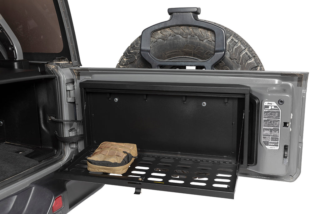 Tuffy Security Products Tailgate Organizer Tailgate Lockbox - '18-23 Wrangler JL (MOLLE Panel; Black) - 365-01