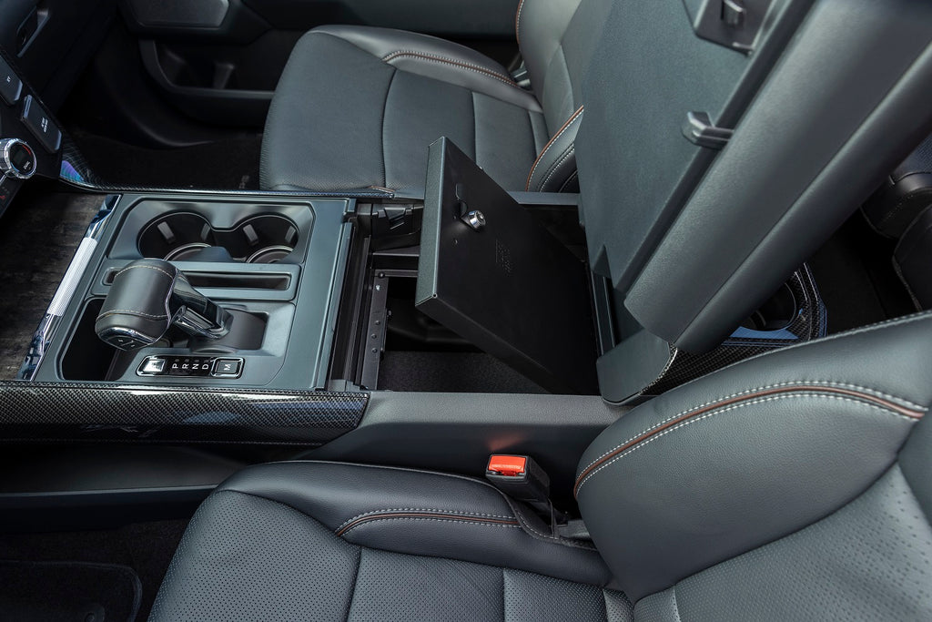 Tuffy Security Products Center Console Insert Console Safe - '21-22 F-150; w/ Flow-Thru Console (Black) - 376-01