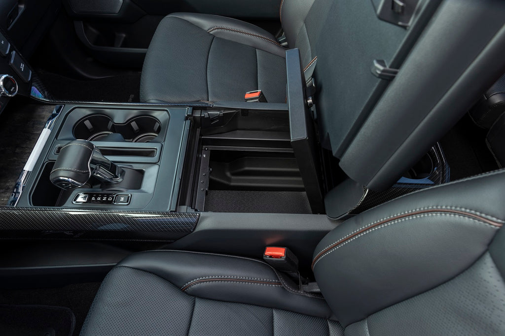 Tuffy Security Products Center Console Insert Console Safe - '21-22 F-150; w/ Flow-Thru Console (Black) - 376-01