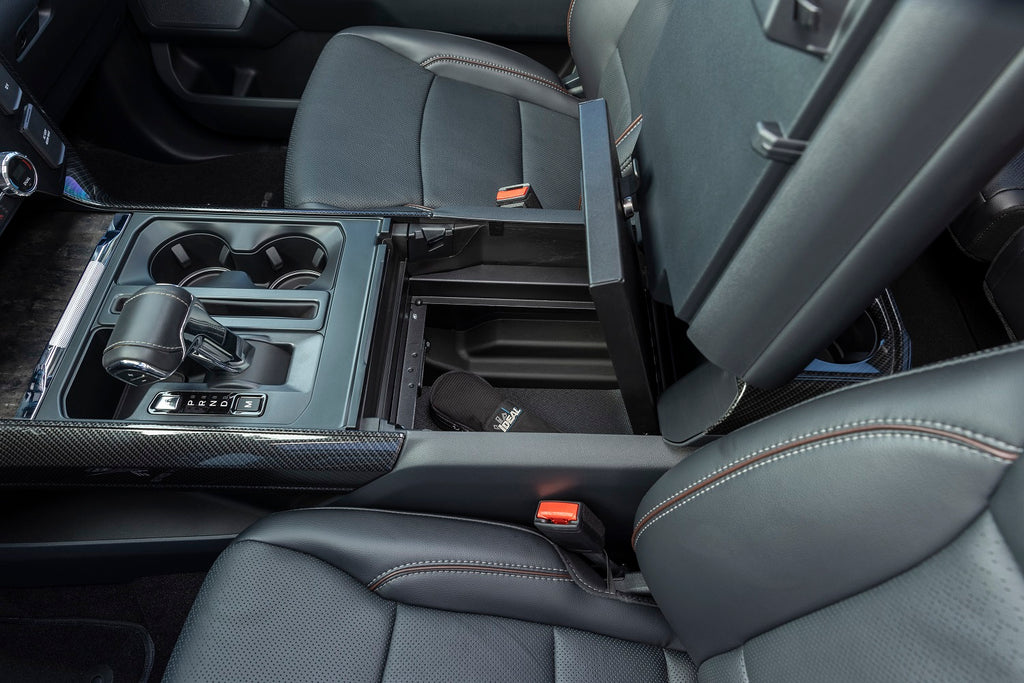 Tuffy Security Products Center Console Insert Console Safe - '21-22 F-150; w/ Flow-Thru Console (Black) - 376-01