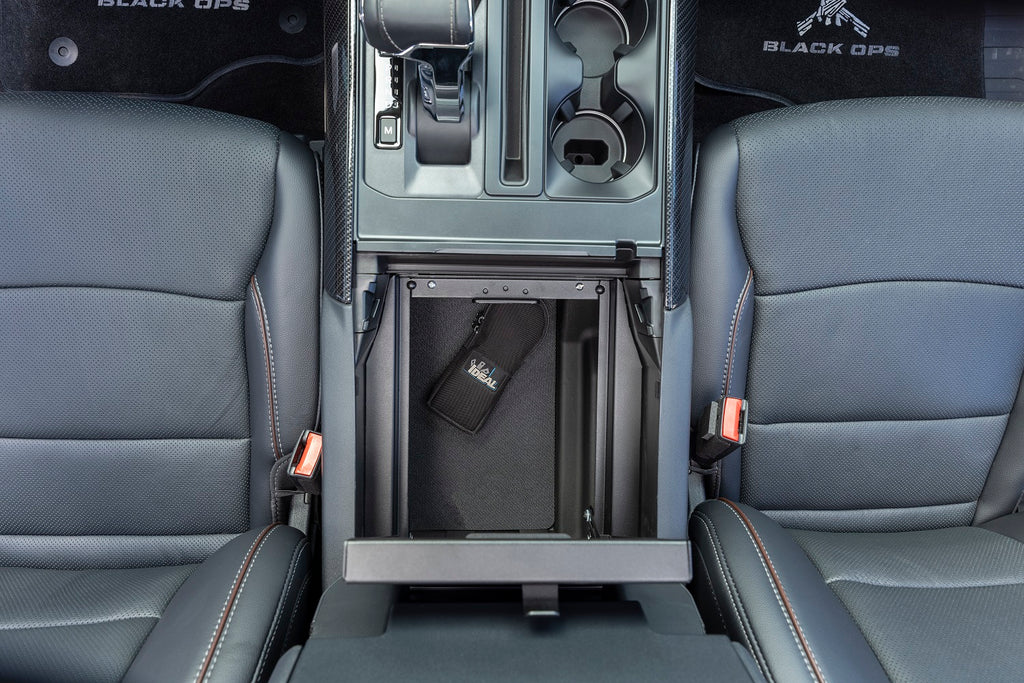 Tuffy Security Products Center Console Insert Console Safe - '21-22 F-150; w/ Flow-Thru Console (Black) - 376-01