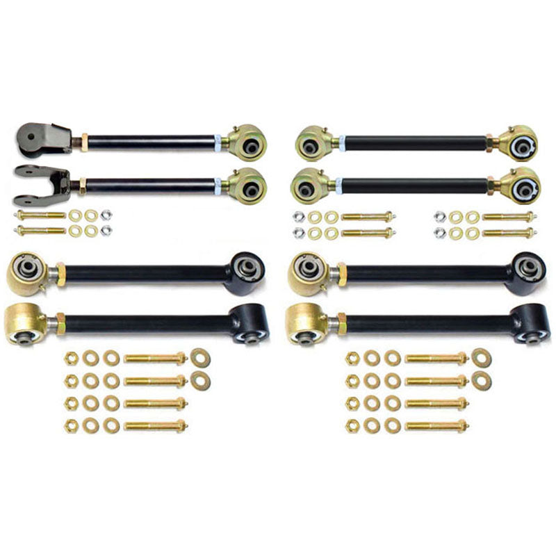 RockJock 4x4 Suspension Control Arm Johnny Joint Control Arm Set 97-06 Wrangler TJ and LJ Unlimited Adjustable w/ Double Adjustable Upper Arms Set Of 8 RockJock 4x4 - CE-9100AS