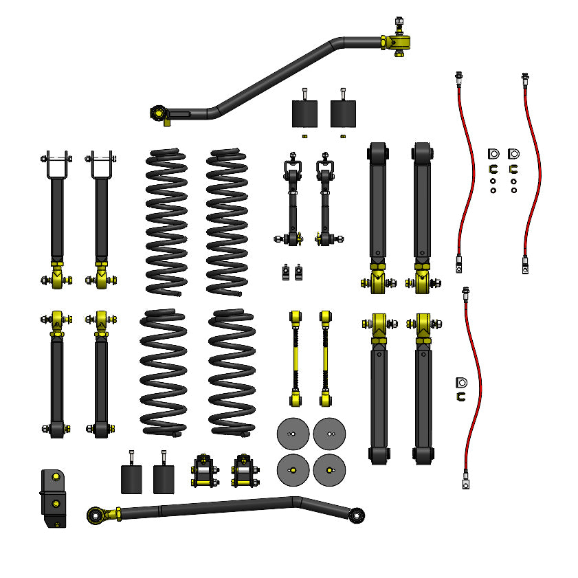 Clayton Off Road Lift Kits Jeep Wrangler 4.0 Inch Premium Short Arm Lift Kit 1997-2006 TJ/LJ Clayton Off Road - COR-2905040