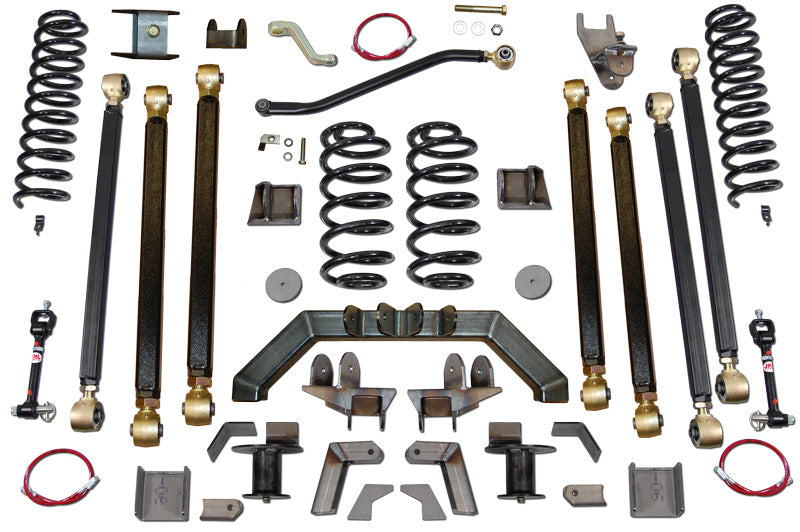Clayton Off Road Lift Kits Jeep Wrangler 4.0 Inch Pro Series 3 Link Long Arm Lift Kit W/Rear 5 Inch Stretch 97-06 Wrangler TJ Clayton Off Road - COR-3605112