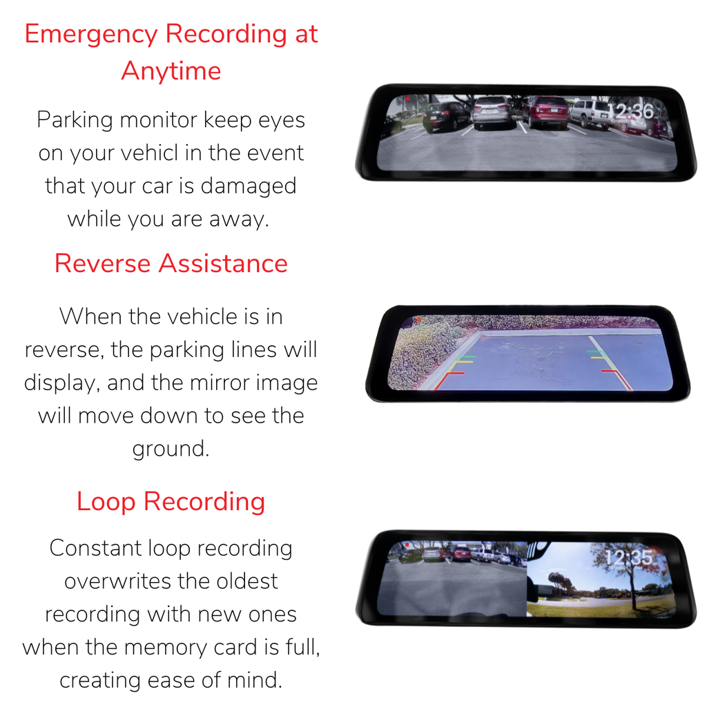 Stinger Off-Road Safety Ford Bronco 2021+ Clear-View HD Backup Camera and Replacement Rearview Mirror with Full Screen Monitor Kit with Built-In DVR