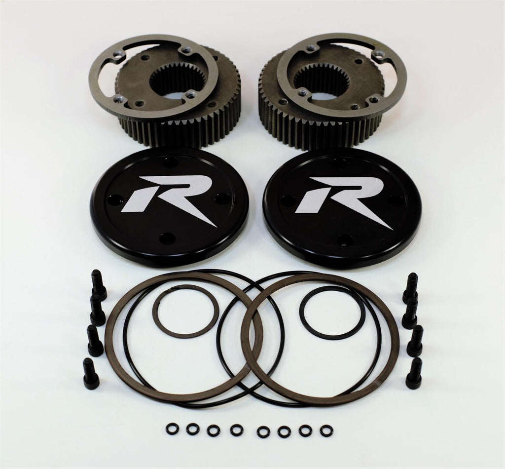 Revolution Gear & Axle Front Axle Kits Drive Flange Kit Dana 60 35  Spline w/Hardware and Black Caps Revolution Gear - D60-Flange-Kit