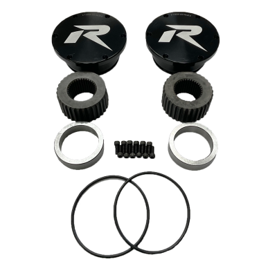 Revolution Gear & Axle Front Axle Kits Drive Flange Kit Dana 60 Super Duty 2005+ 35 Spline w/Hardware and Black Caps Revolution Gear - D60S-Flange-Kit