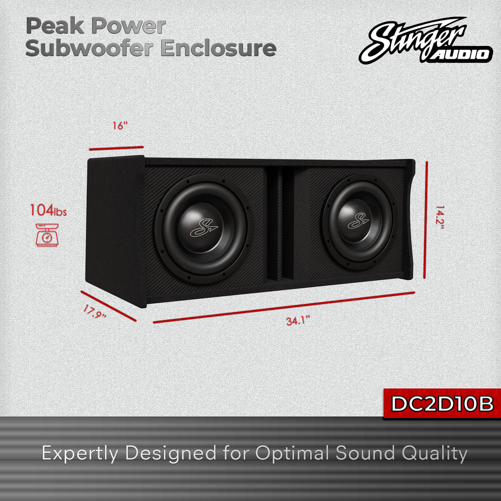 Stinger Off-Road Audio Dual 10" 3,000 Watt DC2 Series Peak Power Loaded Vented Subwoofer Enclosure (1 Ω)