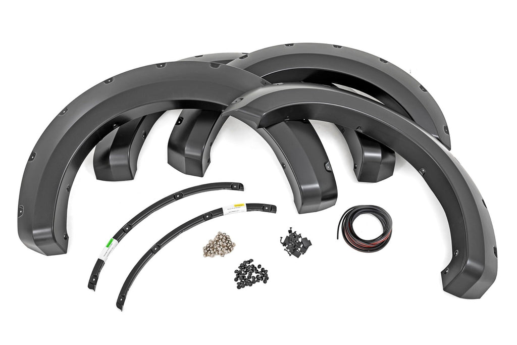 Rough Country Fender Flares Pocket Fender Flares Flat Black Ford Super Duty 2WD/4WD (17-22) Rough Country - F-F21112A