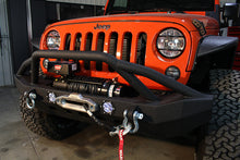 Load image into Gallery viewer, Fishbone Offroad Front Winch Bumpers Jeep JK Front Winch Bumper W/LEDs Full Width 07-18 Wranger JK Black Texured Powercoated Fishbone Offroad - FB22003