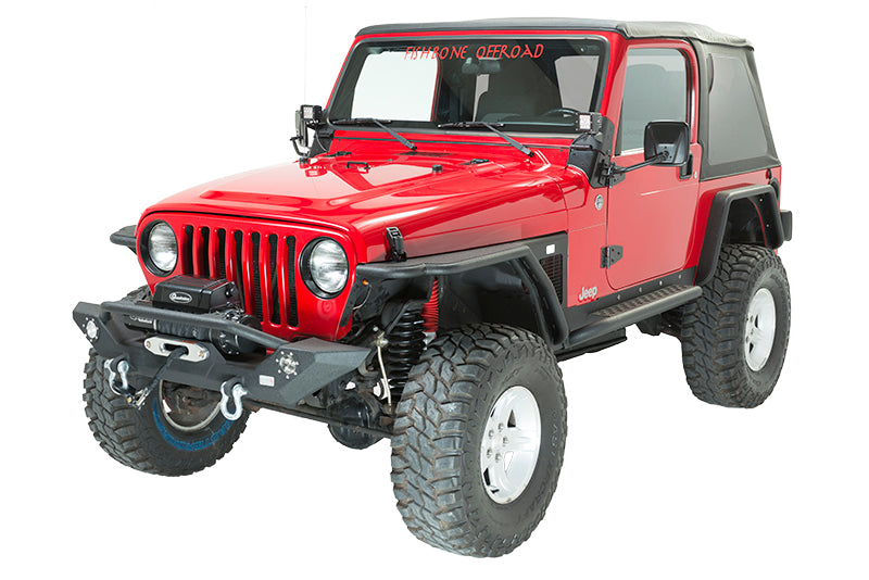 Fishbone Offroad Front Bumpers Jeep TJ/YJ Front Bumper W/LED's 87-06 Wrangler TJ/YJ Steel Black Textured Powercoat Fishbone Offroad - FB22016