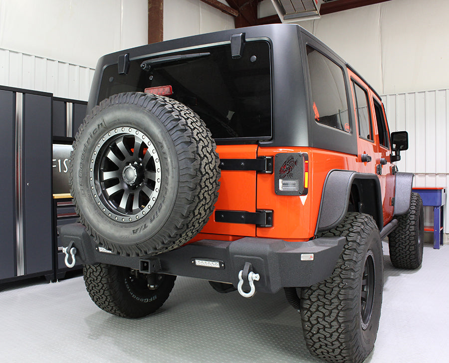 Fishbone Offroad Rear Bumpers Jeep JK Rear Bumper W/LED's 07-18 Wrangler JK Rubicon and Unlimited Steel Black Textured Powdercoat Fishbone Offroad - FB22032
