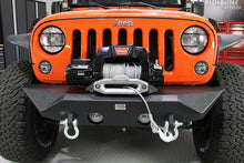 Load image into Gallery viewer, Fishbone Offroad Front Winch Bumpers Jeep JK Front Bumper 07-18 Wrangler JK Rubicon and Unlimited Steel Black Textured Powdercoat Manowar Series Fishbone Offroad - FB22045
