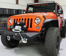 Load image into Gallery viewer, Fishbone Offroad Front Winch Bumpers Jeep JK Front Bumper 07-18 Wrangler JK Rubicon and Unlimited Steel Black Textured Powdercoat Manowar Series Fishbone Offroad - FB22045
