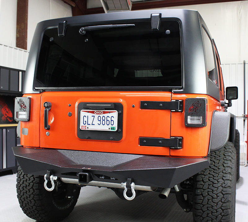 Fishbone Offroad Rear Bumpers Jeep JK Rear Bumper 07-18 Wrangler JK Rubicon and Unlimited Steel Black Textured Powdercoat Manowar Series Fishbone Offroad - FB22046