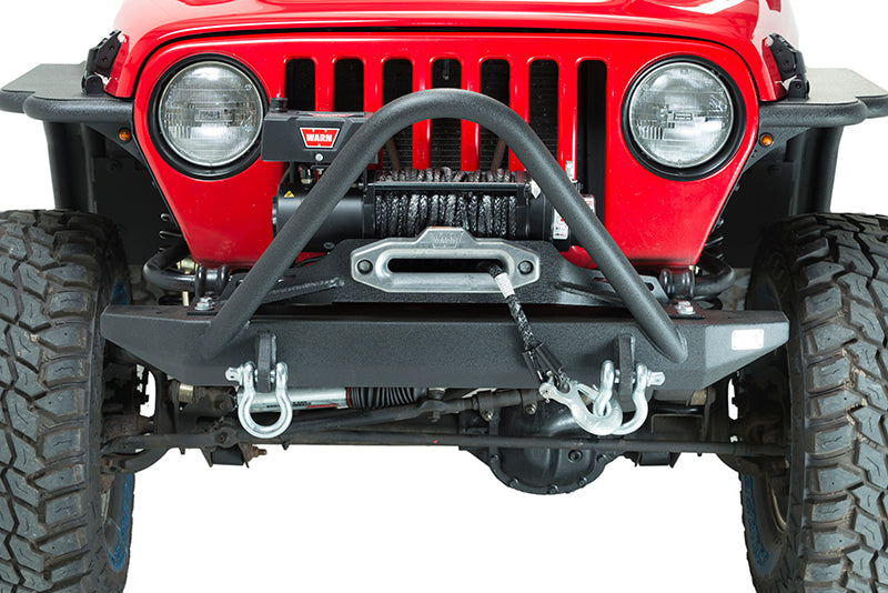 Fishbone Offroad Front Bumpers Jeep TJ Front Bumper W/Stinger 97-06 Wrangler TJ Rubicon and Unlimited Steel Black Textured Powdercoat Piranha Series Fishbone Offroad - FB22047