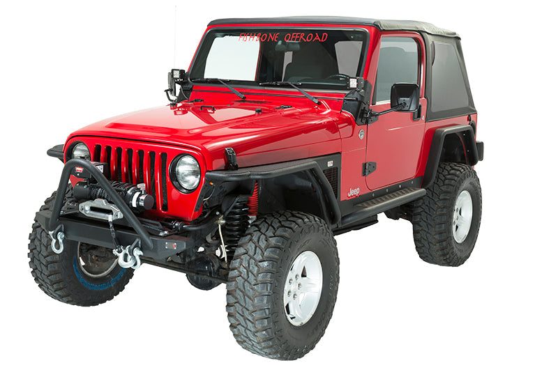 Fishbone Offroad Front Bumpers Jeep TJ Front Bumper W/Stinger 97-06 Wrangler TJ Rubicon and Unlimited Steel Black Textured Powdercoat Piranha Series Fishbone Offroad - FB22047