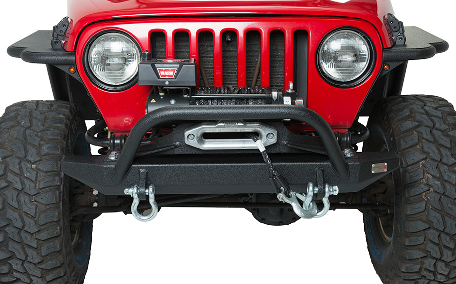 Fishbone Offroad Front Bumpers Jeep TJ Front Bumper W/Winch Guard 97-06 Wrangler TJ Rubicon and Unlimited Steel Black Textured Powdercoat Piranha Series Fishbone Offroad - FB22048