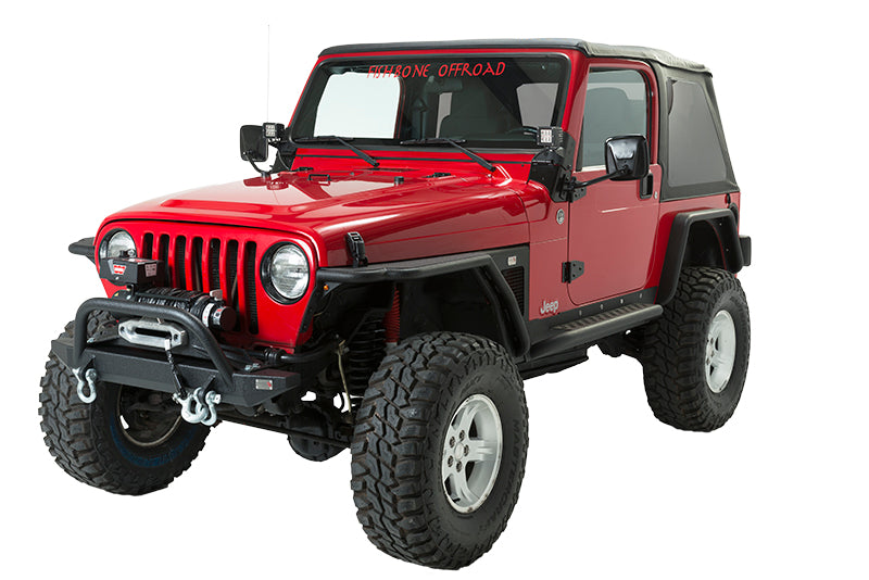 Fishbone Offroad Front Bumpers Jeep TJ Front Bumper W/Winch Guard 97-06 Wrangler TJ Rubicon and Unlimited Steel Black Textured Powdercoat Piranha Series Fishbone Offroad - FB22048