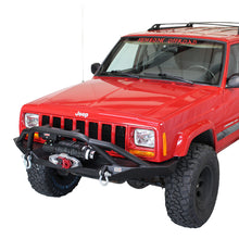 Load image into Gallery viewer, Fishbone Offroad Front Winch Bumpers Cherokee XJ Front Winch Bumper W/Grille Guard Bullhead Steel Black Textured Powdercoat Fishbone Offroad - FB22060