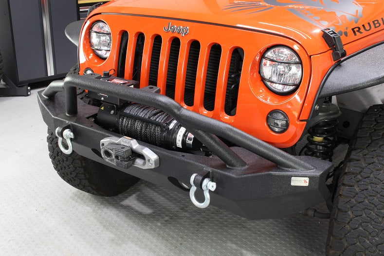 Fishbone Offroad Front Bumpers Jeep JK Front Winch Bumper 07-18 Wrangler JK Full Width Black Powdercoat Fishbone Offroad - FB22068