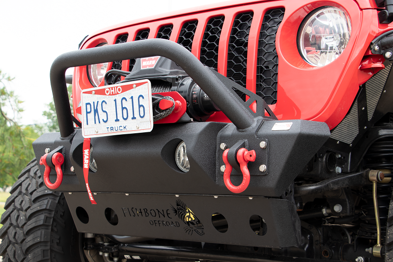 Fishbone Offroad Front Winch Bumpers Jeep JL/Gladiator Front Winch Bumper for 18-Pres Wrangler JL/Gladiator Black Powdercoat Fishbone Offroad - FB22178