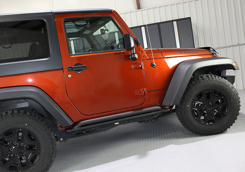 Fishbone Offroad Rock Sliders Jeep JK Rock Slider 07-18 Wrangler JK 2 Door Rubicon Steel Black Textured Powdercoat Fishbone Offroad - FB23010