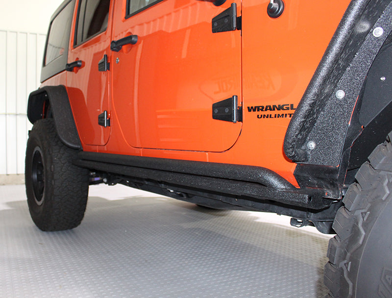 Fishbone Offroad Rock Sliders Jeep JK Rock Slider 07-18 Wrangler JK 4 Door Rubicon Steel Black Textured Powdercoat Fishbone Offroad - FB23011