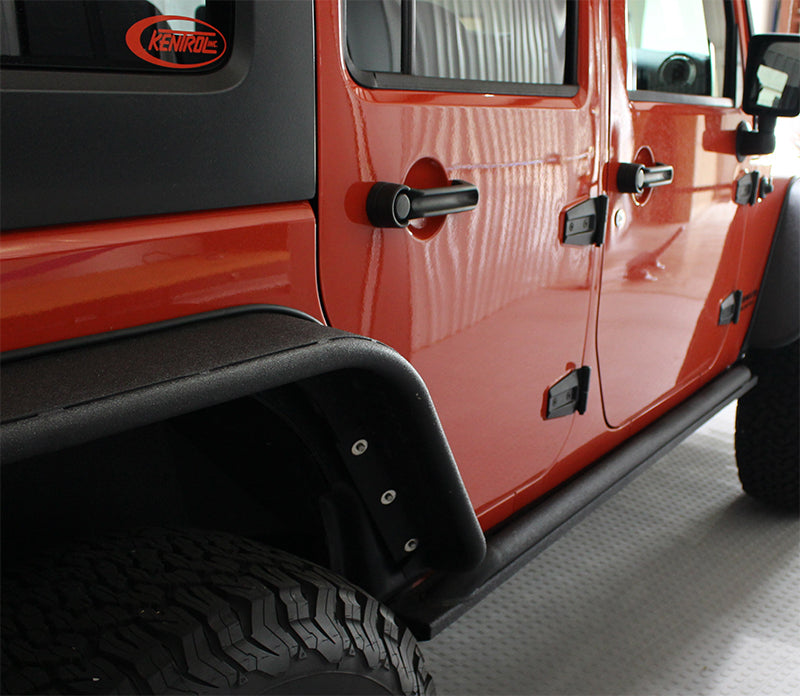 Fishbone Offroad Rock Sliders Jeep JK Rock Slider 07-18 Wrangler JK 4 Door Rubicon Steel Black Textured Powdercoat Fishbone Offroad - FB23011