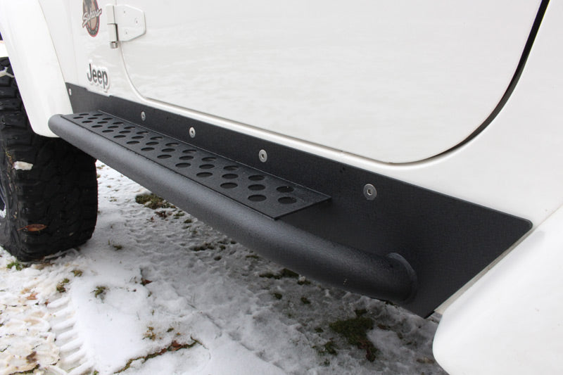 Fishbone Offroad Rock Sliders Jeep TJ Rock Slider W/Tube Step 97-06 Wrangler TJ Steel Black Textured Powdercoat  Fishbone Offroad - FB23028