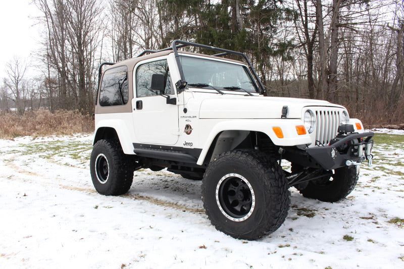Fishbone Offroad Rock Sliders Jeep TJ Rock Slider W/Tube Step 97-06 Wrangler TJ Steel Black Textured Powdercoat  Fishbone Offroad - FB23028