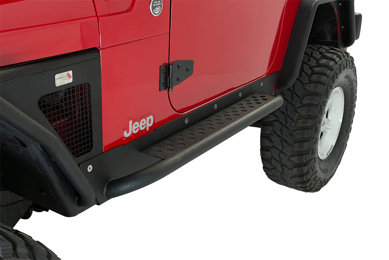 Fishbone Offroad Rock Sliders Jeep TJ Rock Slider W/Tube Step 97-06 Wrangler TJ Steel Black Textured Powdercoat  Fishbone Offroad - FB23028