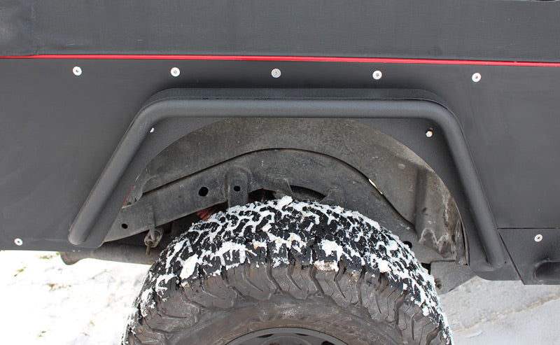 Fishbone Offroad Fender Flares Jeep TJ Tube Fenders Rear 3 Inch Flare 97-06 Wrangler TJ Steel Black Textured Powdercoat Fishbone Offroad - FB23029R