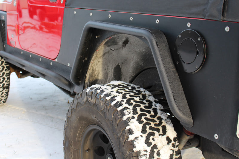 Fishbone Offroad Fenders Jeep TJ Tube Fender Set Of 4 Front and Rear 97-06 Wrangler TJ Steel Black Textured Powdercoat Fishbone Offroad - FB23029