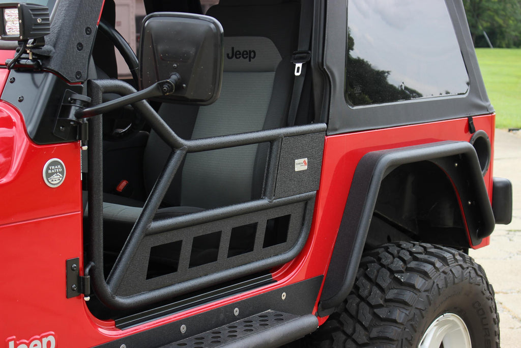 Fishbone Offroad Tube Doors Jeep TJ Front Tube Doors 97-06 Wrangler TJ Black Textured Powdercoat Steel Fishbone Offroad - FB24077