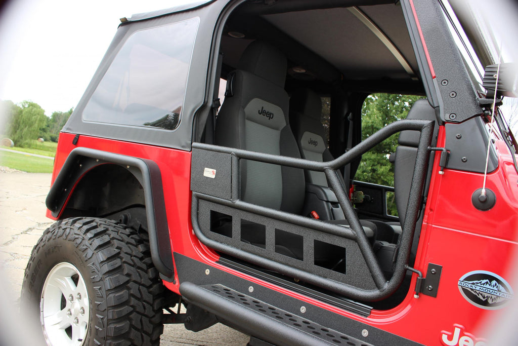 Fishbone Offroad Tube Doors Jeep TJ Front Tube Doors 97-06 Wrangler TJ Black Textured Powdercoat Steel Fishbone Offroad - FB24077